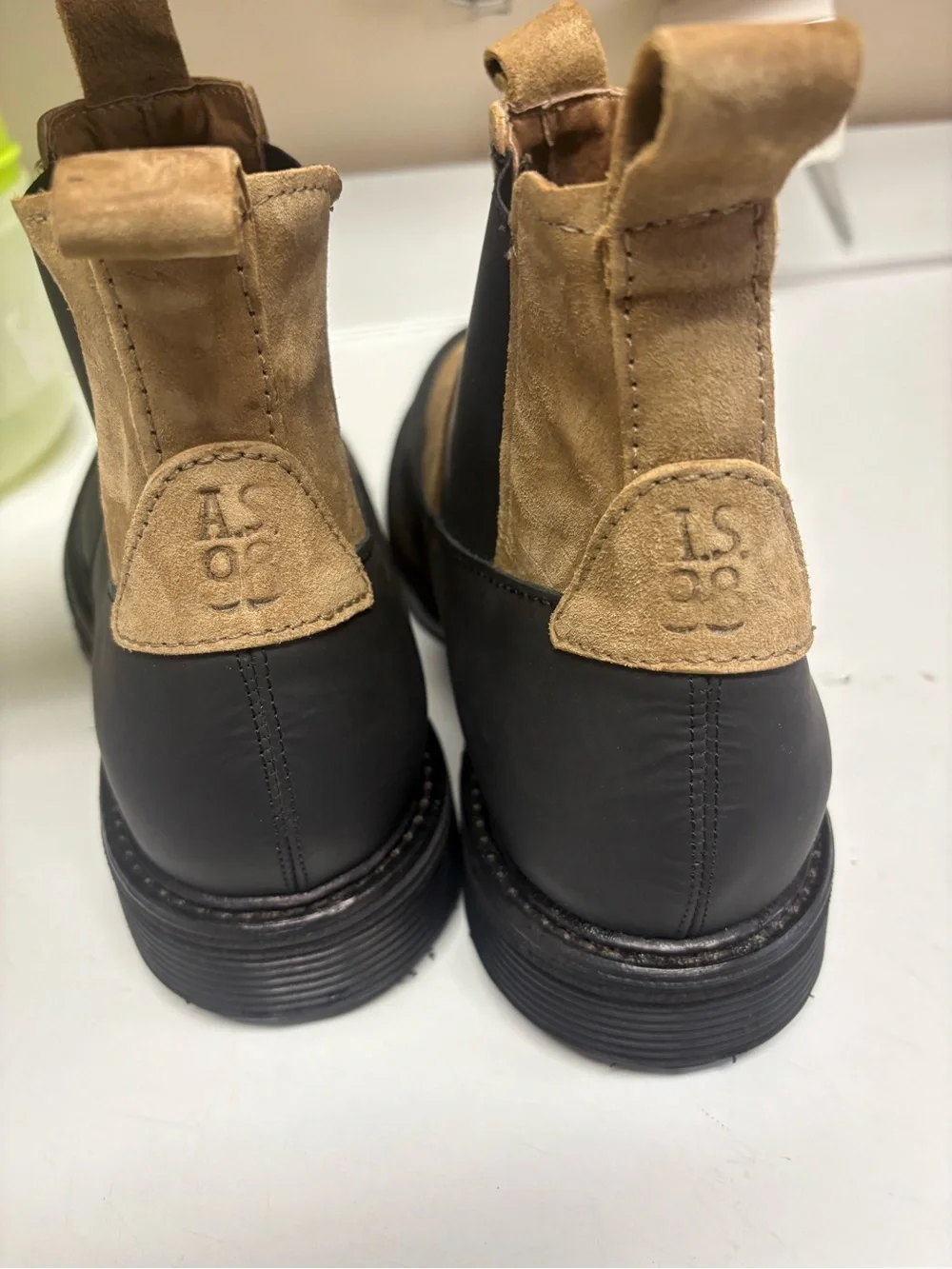 New A.S. 98 Ronny Mens Brown Synthetic Slip OnChelsea Boots (size 46 US 12.5-13)